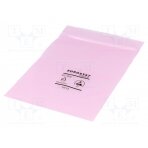 Protection bag; ESD; L: 152mm; W: 102mm; Thk: 90um; polyetylene; pink ERS-200120406 EUROSTAT GROUP