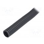 Protective tube; Size: 25; PVC; dark grey; L: 50m; -25÷60°C; 750N PW-6102A-50/750 PAWBOL