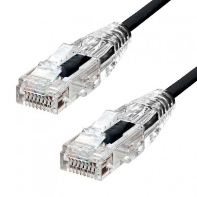 ProXtend Ultra Slim CAT6 U/UTP CU LSZH Ethernet Cable Black 75cm S-6UTP-0075B 827940 Tinklo kabeliai