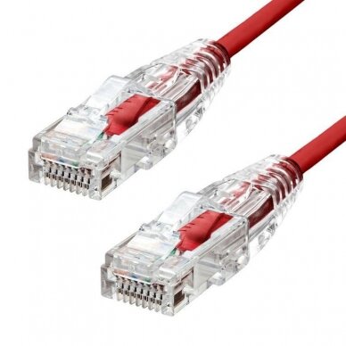 ProXtend Ultra Slim CAT6A U/UTP CU LSZH Ethernet Cable Red 1m S-6AUTP-01R 827963 Tinklo kabeliai