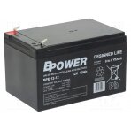 Re-battery: acid-lead; 12V; 12Ah; AGM; maintenance-free; 3.8kg; BPE ACCU-BPE12-12T1/BP BPOWER