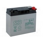 Re-battery: acid-lead; 12V; 18Ah; AGM; maintenance-free; 5kg ACCU-HP18-12SLI SSB