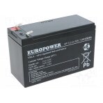Re-battery: acid-lead; 12V; 7.2Ah; AGM; maintenance-free; EP ACCU-EP7.2-12T/EUR EUROPOWER