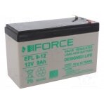 Re-battery: acid-lead; 12V; 9Ah; AGM; maintenance-free; 2.52kg; EFL ACCU-EFL9-12T2/ECF ECO FORCE