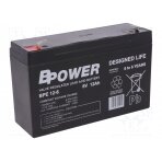 Re-battery: acid-lead; 6V; 12Ah; AGM; maintenance-free; 1.9kg; BPE ACCU-BPE12-6/BP BPOWER