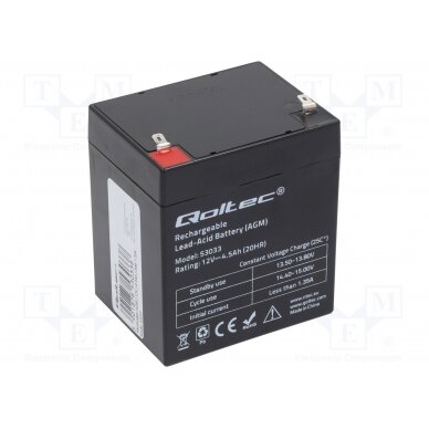 Re-battery: acid-lead; 12V; 4.5Ah; AGM; maintenance-free ACCU-HP4.5-12/Q QOLTEC