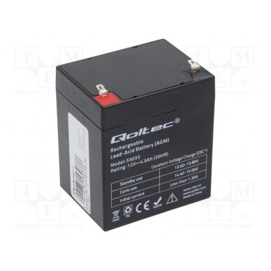Re-battery: acid-lead; 12V; 4.5Ah; AGM; maintenance-free ACCU-HP4.5-12/Q QOLTEC 1
