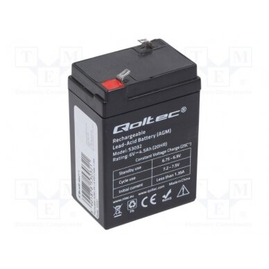 Re-battery: acid-lead; 6V; 4.5Ah; AGM; maintenance-free ACCU-HP4.5-6/Q QOLTEC 1