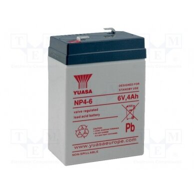 Re-battery: acid-lead; 6V; 4Ah; AGM; maintenance-free; 0.85kg ACCU-HP4-6/Y YUASA