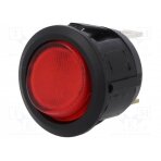 ROCKER; SPST; Pos: 2; ON-OFF; 20A/14VDC; red; LED; 14V; 50mΩ; -20÷85°C R13-112B-02-BR SCI