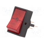 ROCKER; SPST; Pos: 2; ON-OFF; 30A/12VDC; red; neon lamp; 50mΩ R13-207B-01-BR SCI