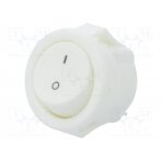 ROCKER; SPST; Pos: 2; ON-OFF; 3A/250VAC; white; none; 20mΩ; round MR5110R5NWWBC3 CANAL ELECTRONIC