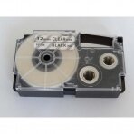 Juosta - kasetė lipdukų spausdintuvui Casio XR-12X 12mm, juoda ant skaidrios
