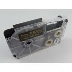 Juosta - kasetė lipdukų spausdintuvui Casio XR-9BKG , 9mm, auksinė ant juodos