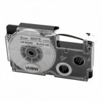 Juosta - kasetė lipdukų spausdintuvui Casio XR-9GWE 9mm, juoda ant baltos