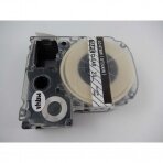 Juosta - kasetė lipdukų spausdintuvui Epson LC-6TBW, 24mm, juoda ant skaidrios