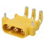 Socket; DC supply; MR30; male; PIN: 3; on PCBs; THT; yellow; 15A; 500V MR30PW-M AMASS