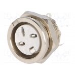 Socket; DIN; female; PIN: 3; Layout: 180°; for panel mounting,screw 650-0300 DELTRON