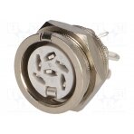 Socket; DIN; female; PIN: 6; Layout: 240°; for panel mounting,screw 650-0600 DELTRON