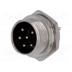 Socket; microphone; male; PIN: 6; for panel mounting MIC336