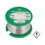 Soldering wire; Sn99,3Cu0,7; 1mm; 0.1kg; lead free; reel; 220°C ECO1-10/01H BROQUETAS