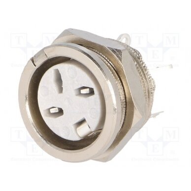 Socket; DIN; female; PIN: 3; Layout: 180°; for panel mounting,screw 650-0300 DELTRON 1