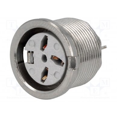 Socket; DIN; female; PIN: 3; Layout: 180°; THT; 34V; 2A; silver plated 690-0300 DELTRON