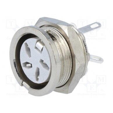 Socket; DIN; female; PIN: 4; Layout: 216°; for panel mounting,screw 650-0400 DELTRON 1