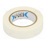Tape: electrical insulating; W: 15mm; L: 10m; Thk: 0.15mm; white BMESB1510BI BM GROUP