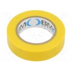 Tape: electrical insulating; W: 15mm; L: 10m; Thk: 0.15mm; yellow BMESB1510GI BM GROUP