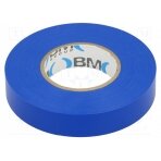 Tape: electrical insulating; W: 15mm; L: 25m; Thk: 0.15mm; blue; 200% BMESB1525BL BM GROUP