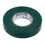 Tape: electrical insulating; W: 15mm; L: 25m; Thk: 0.15mm; green BMESB1525VE BM GROUP