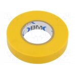 Tape: electrical insulating; W: 15mm; L: 25m; Thk: 0.15mm; yellow BMESB1525GI BM GROUP