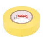 Tape: electrical insulating; W: 19mm; L: 20m; Thk: 0.13mm; yellow PLH-N10-19-20/YE PLYMOUTH