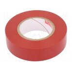 Tape: electrical insulating; W: 19mm; L: 20m; Thk: 0.15mm; red; 220% PLH-N12-19-20/RD PLYMOUTH