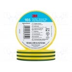 Tape: electrical insulating; W: 19mm; L: 20m; Thk: 0.15mm; rubber 3M-TF-165-19-20YG 3M