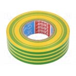 Tape: electrical insulating; W: 19mm; L: 20m; Thk: 0.15mm; soft PVC 53988-19/20-YG TESA