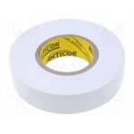 Tape: electrical insulating; W: 19mm; L: 20m; Thk: 190um; white; 100% ANC-202-19-20WH ANTICOR
