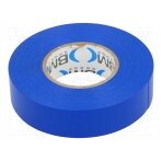 Tape: electrical insulating; W: 19mm; L: 25m; Thk: 0.15mm; blue; 200% BMESB1925BL BM GROUP