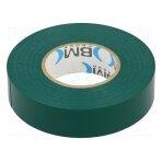 Tape: electrical insulating; W: 19mm; L: 25m; Thk: 0.15mm; green BMESB1925VE BM GROUP