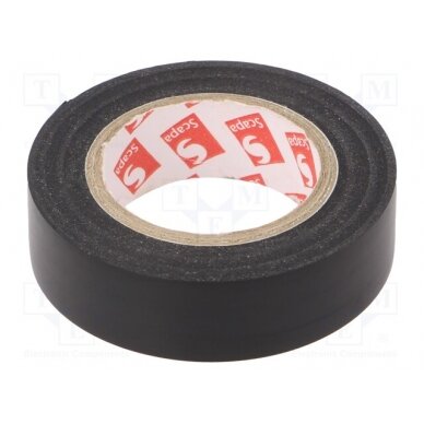 Tape: electrical insulating; W: 15mm; L: 10m; Thk: 0.15mm; black SCAPA-6022-15/10BK SCAPA 1