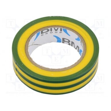 Tape: electrical insulating; W: 15mm; L: 10m; Thk: 0.15mm; PVC film BMESB1510GV BM GROUP 1
