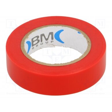 Tape: electrical insulating; W: 15mm; L: 10m; Thk: 0.15mm; red; 200% BMESB1510RO BM GROUP