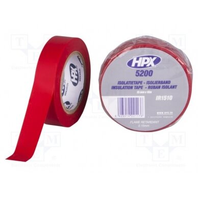 Tape: electrical insulating; W: 15mm; L: 10m; Thk: 0.15mm; red; 241% HPX-5200-1510RD HPX 1