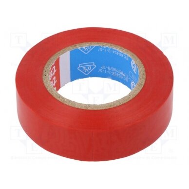Tape: electrical insulating; W: 15mm; L: 10m; Thk: 0.15mm; red; 90°C 53988-15/10-RD TESA 1