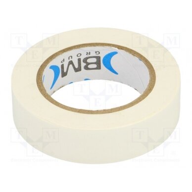 Tape: electrical insulating; W: 15mm; L: 10m; Thk: 0.15mm; white BMESB1510BI BM GROUP 1