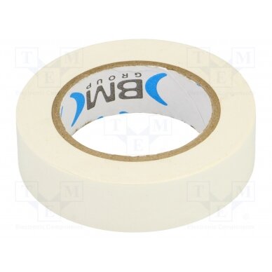 Tape: electrical insulating; W: 15mm; L: 10m; Thk: 0.15mm; white BMESB1510BI BM GROUP