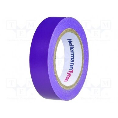 Tape: electrical insulating; W: 15mm; L: 10m; Thk: 150um; violet HTAPE-FLX-15VT HELLERMANNTYTON
