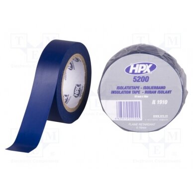 Tape: electrical insulating; W: 19mm; L: 10m; Thk: 0.15mm; blue; 241% HPX-5200-1910BL HPX 1