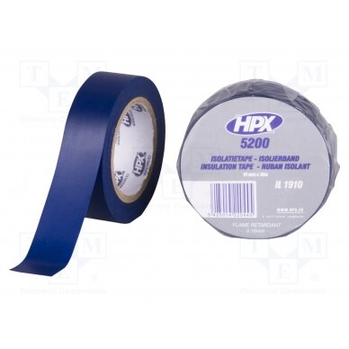 Tape: electrical insulating; W: 19mm; L: 10m; Thk: 0.15mm; blue; 241% HPX-5200-1910BL HPX